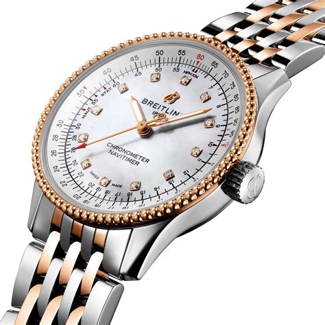 breitling navitimer automatic 35 copper ladies watch|breitling navitimer buying guide.